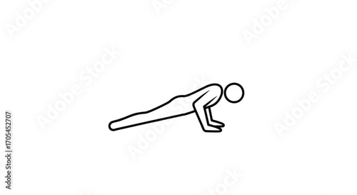 Achieve fitness goals with this dynamic push-up illustration, perfect for health and wellness content, representing strength, exercise, and a commitment to a healthy lifestyle for a modern audience