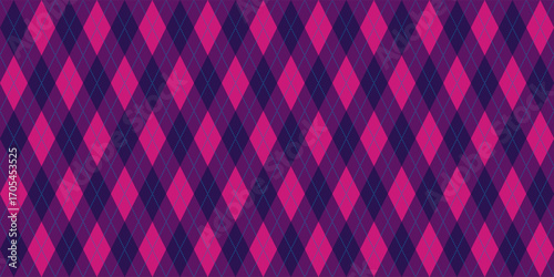 Plaid geometric vector seamless pattern. Classic print design with rhombus shapes. Textile symmetric vector repetitive motif. Angular thematic.