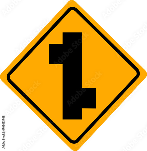 Intersection road signs icon.  Vector graphics and not Artificial Intelligence. Symbol, logo illustration. Replaceable vector design.