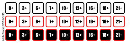 Age Restriction, Age Limit Icon set