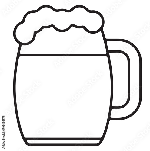 vector illustration of  mug of braver icon with foam