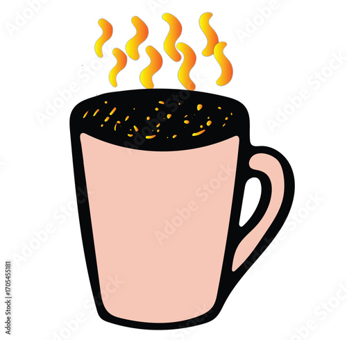 vector illustration of  hot coffee mug 