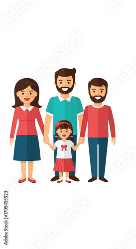 Happy Family Together Illustration.