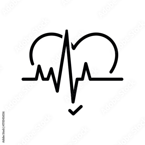 Heartbeat EKG Line Symbol.