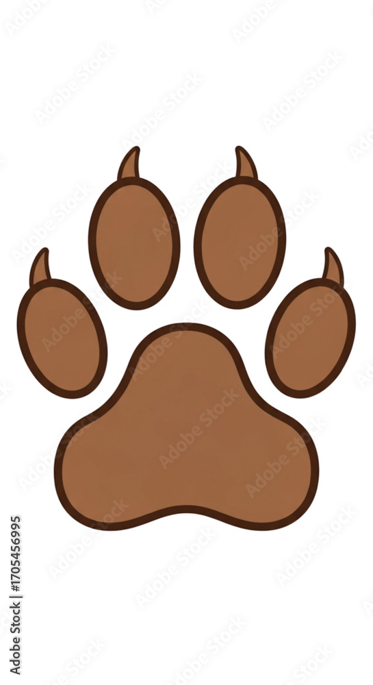 Fototapeta premium Brown Paw Print Graphic.