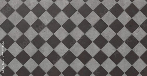 High Quality Seamless Distressed Black and Tan Diamond Tile Texture