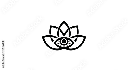 Spiritual Symbol of a Lotus Flower with an All Seeing Eye.