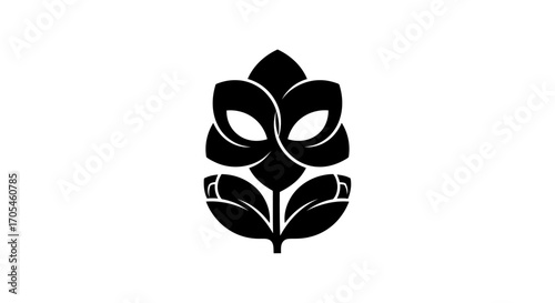 Stylized Black Hop Cone and Owl Face Hybrid Logo.