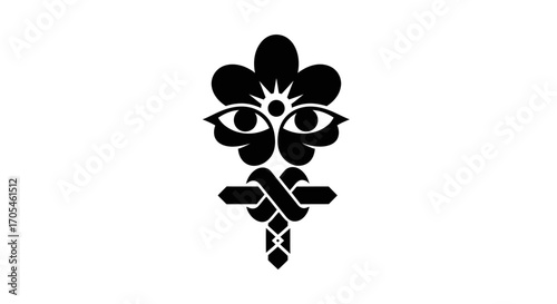 Mystical spiritual symbol with all seeing eyes and a sacred knot.