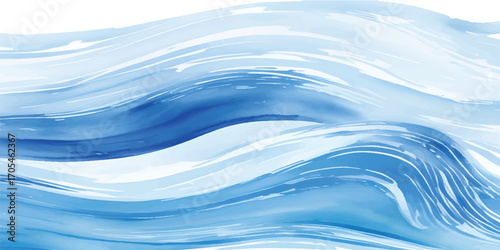 An abstract blue water background with rippling waves and a shimmering liquid surface