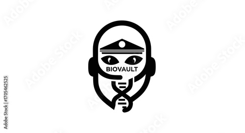 Biovault logo abstract representation of biotechnology and communication.