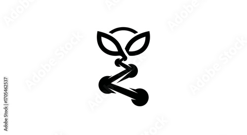 Abstract alien figure logo design minimalist modern symbol.