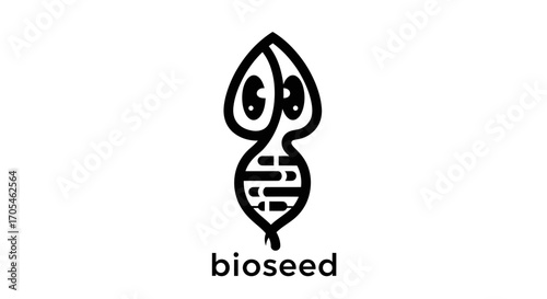Bioseed logo design symbolizing genetic science and organic plant growth innovation.