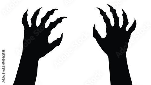 Bold Scary Hand Silhouette Showcase for Creative Projects