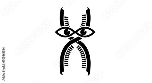 Abstract Chromosome with Eyes Icon Vector Illustration.