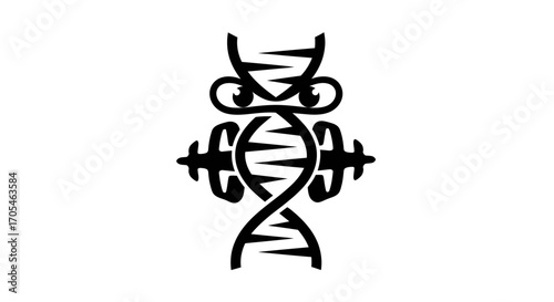 Creative Genetic Code Symbol for Fitness and Strength.