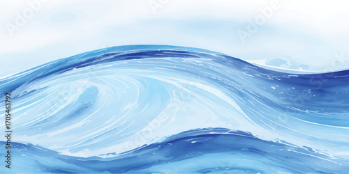 An abstract blue liquid background with a gentle splash of clear waves and ripples on a wet surface