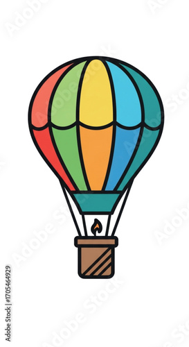 Colorful Hot Air Balloon Illustration.