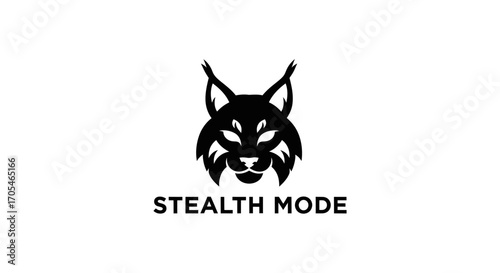 Stealth mode lynx head mascot logo design vector.