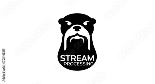 Modern Stream Processing Otter Mascot Logo Design.