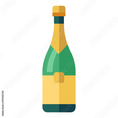 Vector of Champagne bottle on white background