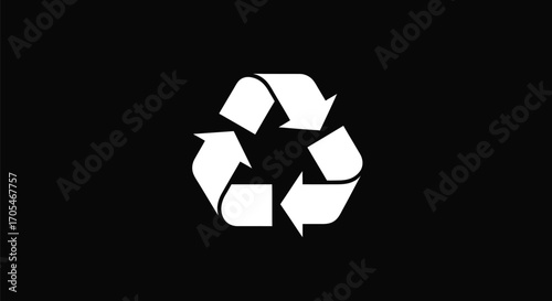 Minimalist white recycling icon representing sustainability and conservation.