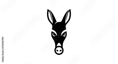 Fierce black donkey head mascot logo design.