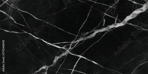 Elegant black marble surface with dramatic white veining for luxurious design