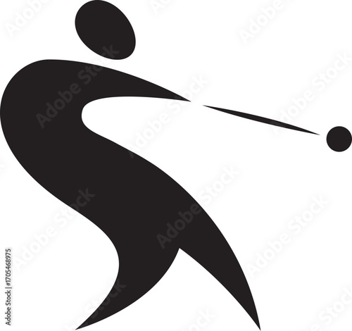 Discus throw symbol sport athlete icon logo