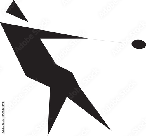 Discus throw symbol sport athlete icon logo