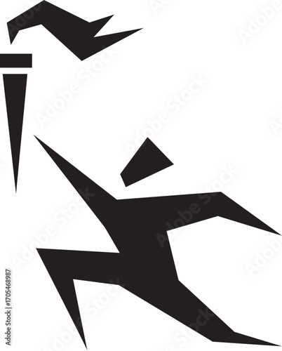 Torch relay symbol sport athlete icon logo