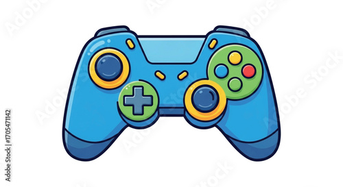 Blue Video Game Controller Icon.