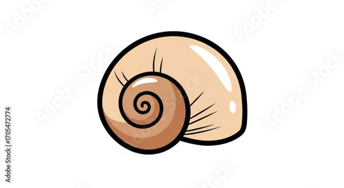 Cartoon Snail Shell Illustration.