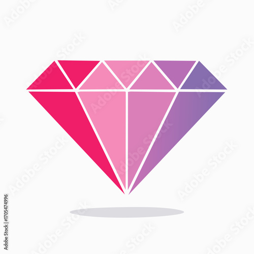Pink And Purple Geometric Diamond With White Background