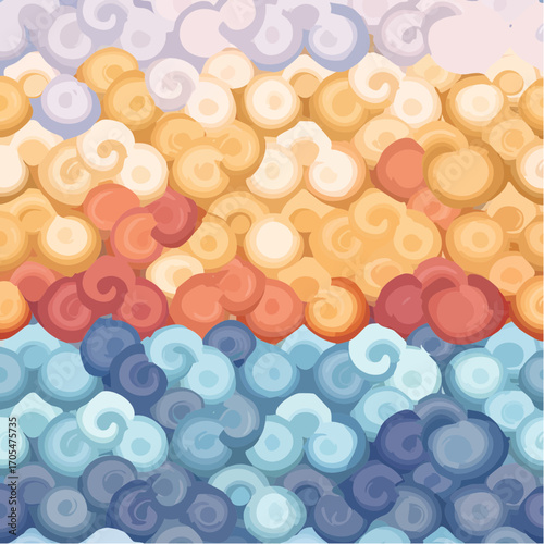 Pixel Art Swirls In Blue Orange And Purple Hues