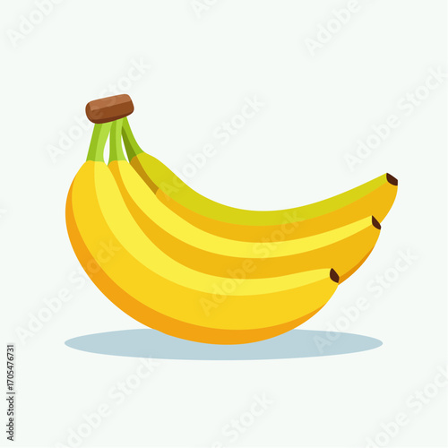 Pixel Art Bunch of Three Ripe Yellow Bananas