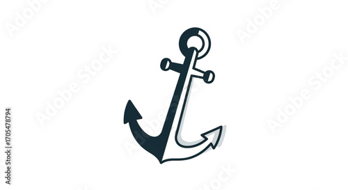 Classic Anchor Symbol Nautical Maritime Icon.