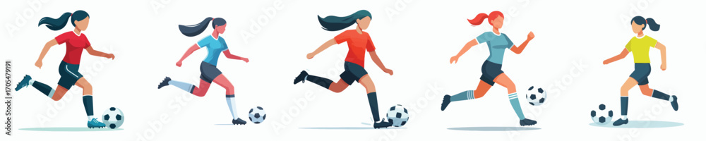 Naklejka premium vector of woman dribbling ball