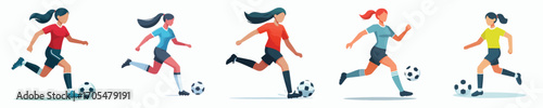 vector of woman dribbling ball