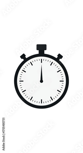 Classic Stopwatch Timer Isolated on White Background.