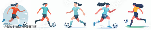 vector of woman dribbling ball