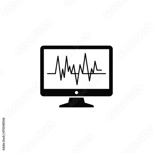 Medical monitor showing heartbeat, representing vital signs, cardiac activity, and health monitoring in a hospital setting