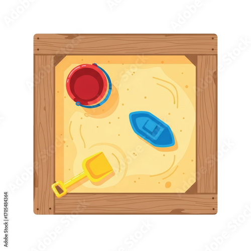 Sandbox with Toys and Sand.