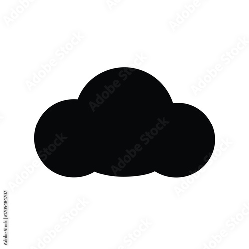 Minimalist vector silhouette of a cloud, smooth rounded edges, slightly abstract style 