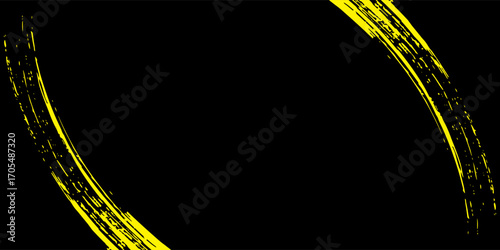 yellow black brush Car sticker wrap pattern banner abstract sporty lines black yellow color combination grunge brush pattern racing motorsport design, Eps 10.
