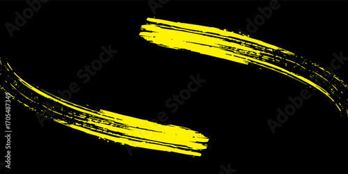 yellow black brush Car sticker wrap pattern banner abstract sporty lines black yellow color combination grunge brush pattern racing motorsport design, Eps 10.