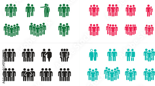 People crowd team symbol icons