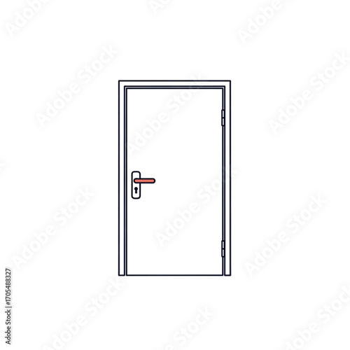Simple Interior Door with Handle.