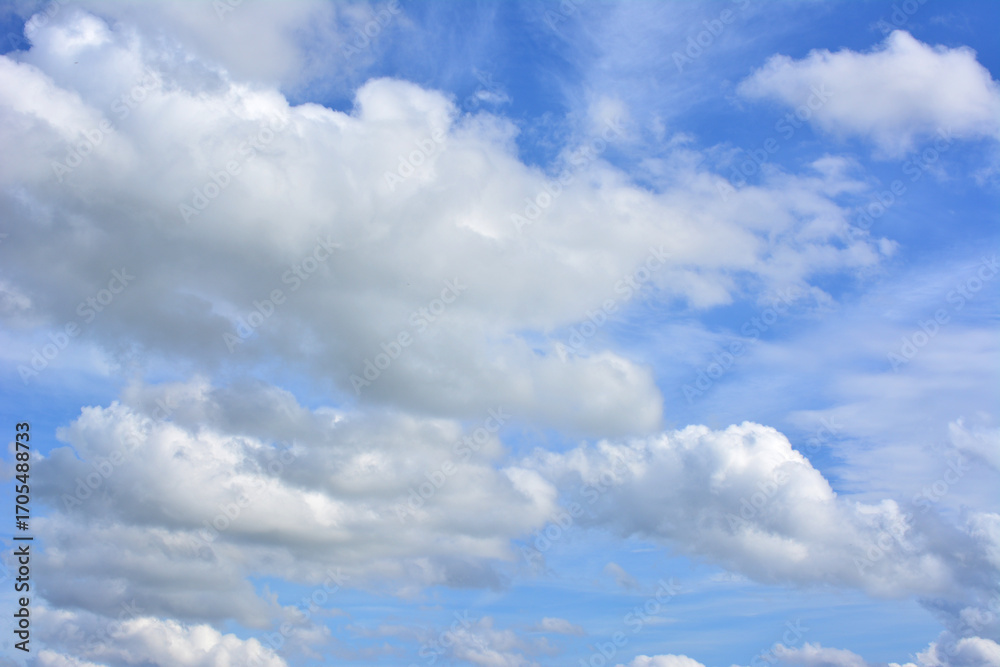 Obraz premium sky background with Clouds in a Bright Blue Sky 
