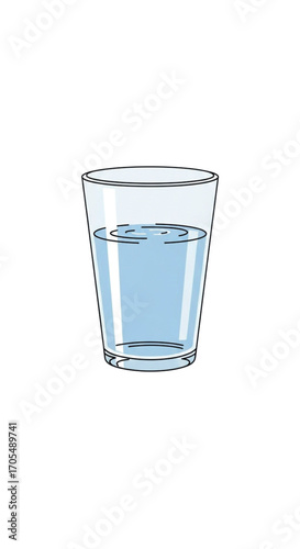 A clear glass filled with fresh water.